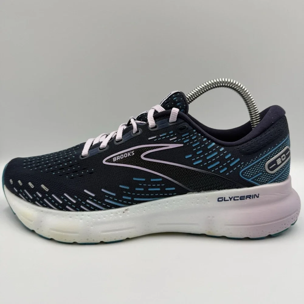 Brooks Glycerin‎ 20 Blue Running Shoes Women's Size 9.5 White Athletic Sneakers